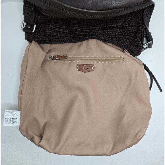 THE SAK SEQUOIA CROCHET HOBO COFFEE LEAF SHOULDER TOTE BAG PURSE MSRP $125 - Picture 9 of 11